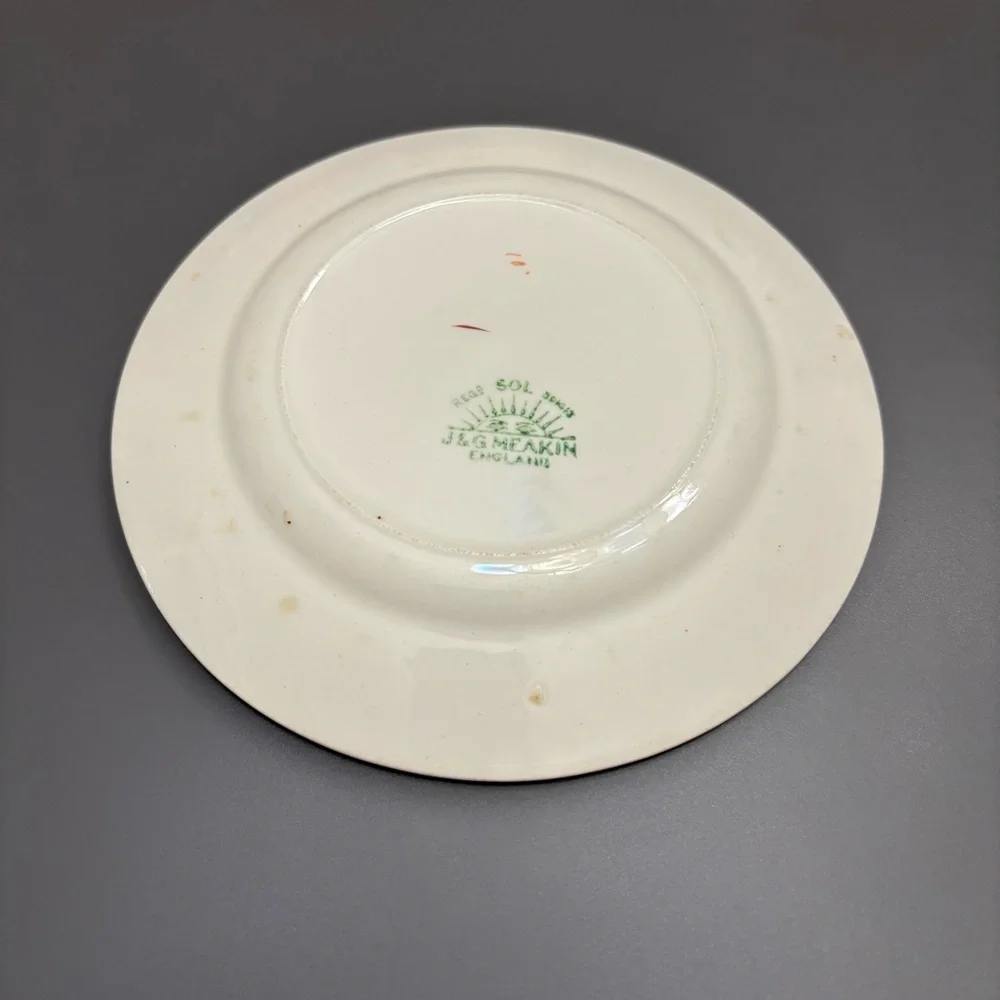JG MEAKIN appetiser plates 6” SOL SUN 391413 FLORAL lot of 4 VNTG made England